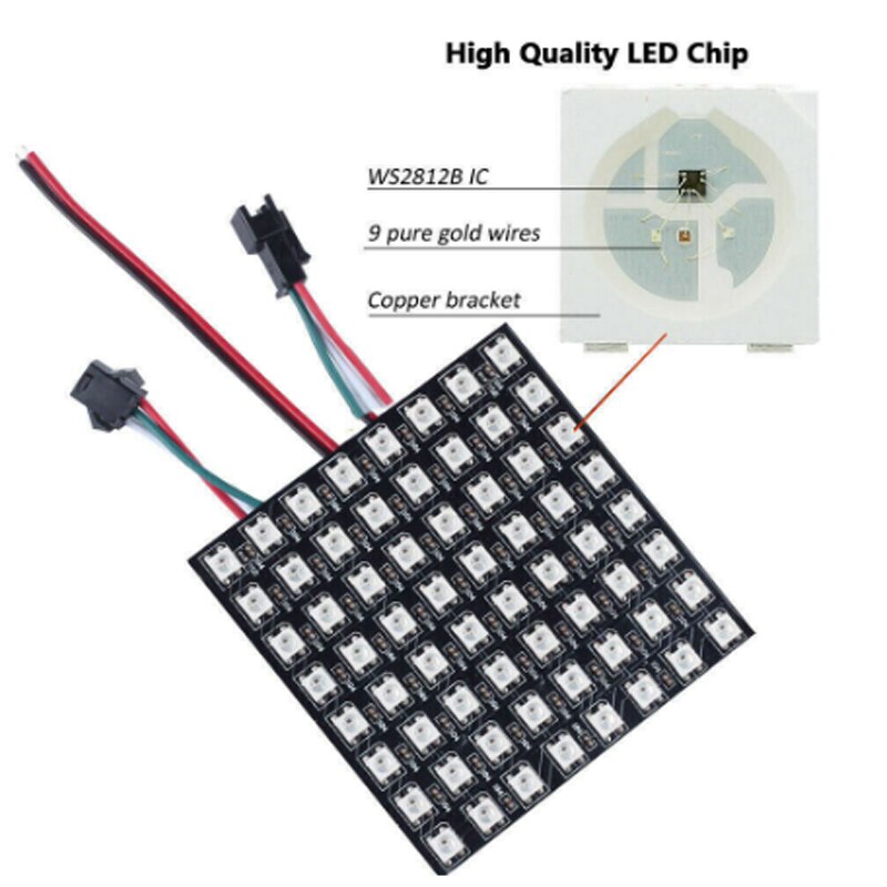 DC5v 5050 RGB Matrix led Pixel module 8x8 16x16 8x32 IC WS2812B Digital Flexible Panel Individually Addressable Pixels display