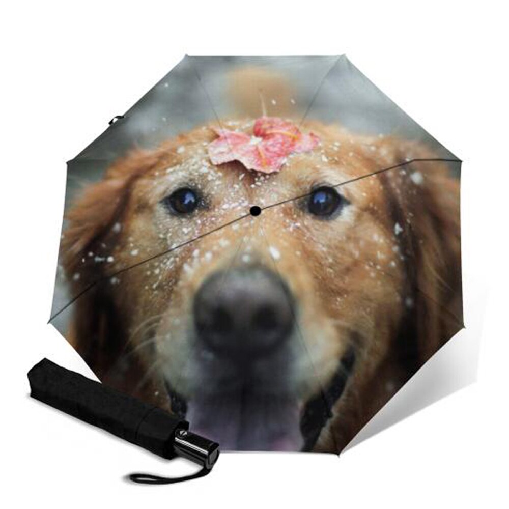 Puppy Dog Folding Automatic Umbrella Sun Girl Parasol Three-fold Umbrella Durable Sun Umbrellas Outdoor Paraguas Parapluie: YSA1189