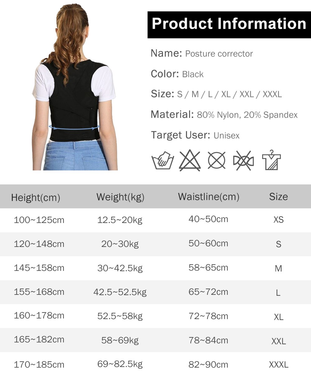 Vrouwen Mannen Body Shaper Afslanken Terug Houding... Vicedeal