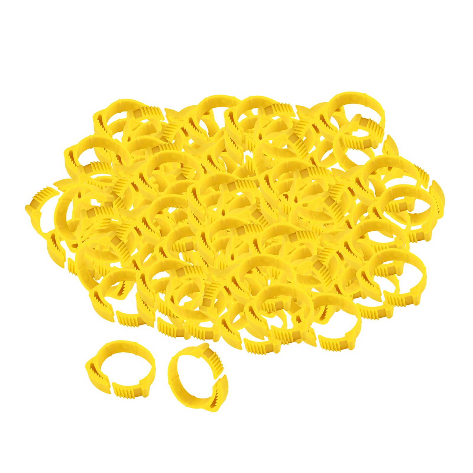 100pcs Chicken Leg Rings 001-100 Chicks Leg Band Clip Identification Bands: Yellow