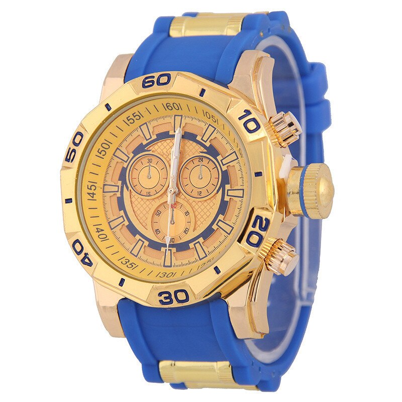 Explosieve Mode Sport Horloge Schijf Shhors 1502 Horloge Legering Gouden Horloge Rotary Horloge: blue