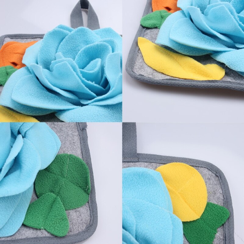 066E Rabbit Foraging Mat 12" x 12" Boredom Breaker Enrichment Snuffle Mat Toy for Chinchillas Guinea Pigs Ferrets Dogs