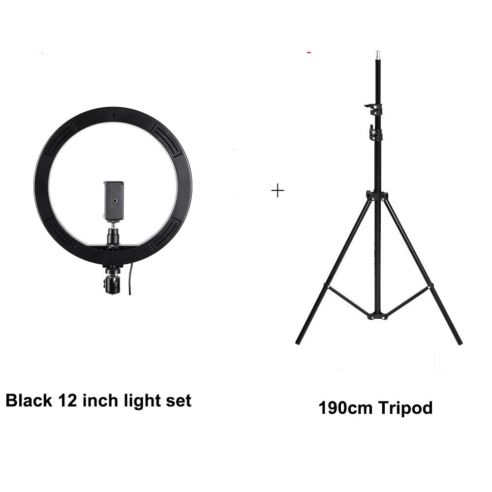 3 kleuren Dimbare ring licht 12 "24 w 180pcs led kralen fotografie ringlicht lamp voor make Live Vullen video Foto Studio licht