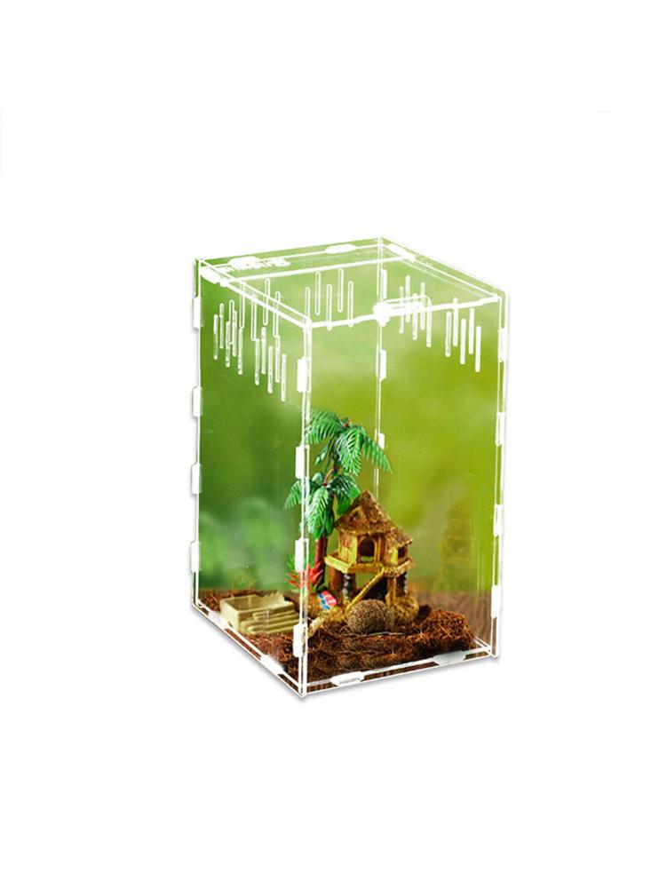 Krybdyr tank insekt edderkop skildpadde firben lille kæledyr avlsboks gennemsigtig akryl vivarium låg krybdyr kæledyr produkt terrarium