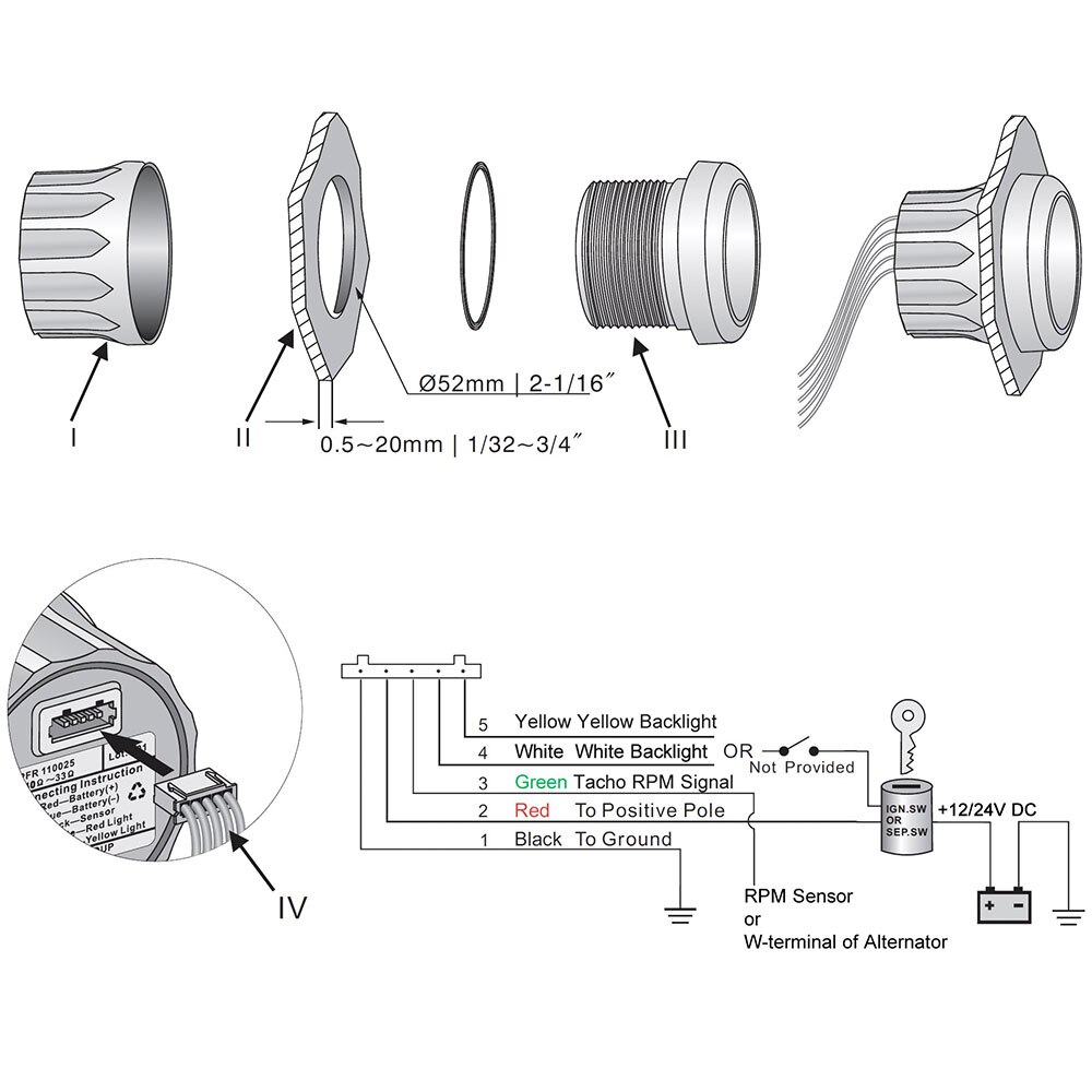 Nowy 52mm Wifi obrotomierz uniwersalny samochód Łódź 0-4000 generator z niskimi obrotami UTV ATV programowalny wskaźnik dla benzyna diesel silnik podświetlenie