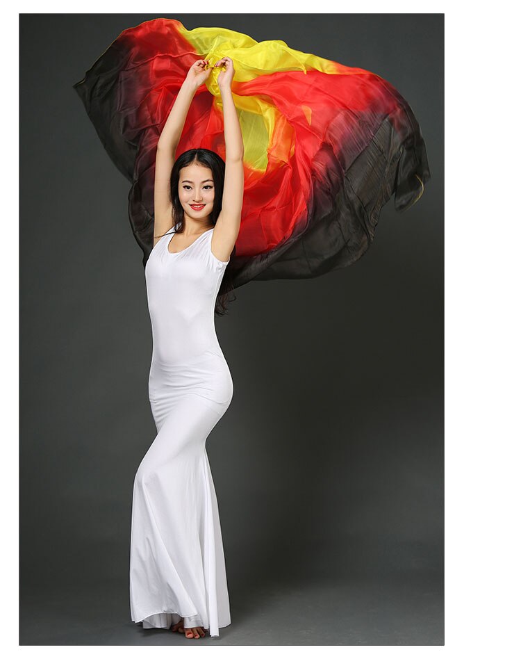 SJ003 Neue Bauch Tanzen Frauen 100% Seide Bauchtanz Schleier 8 Farben Bühne Leistung Eigentum tanzen Schleier 260cm: SJ003F