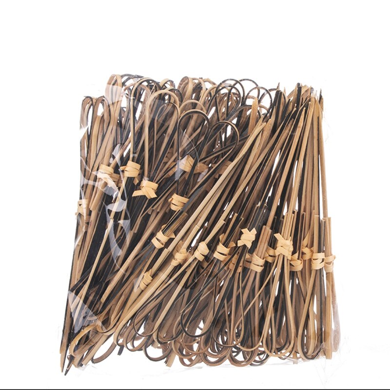 100PCS Bamboo Fruit Picks Cocktail Decoration Toothpicks Salad Sandwich Buffet Desserts Aperitif Cocktail Sticks Decoration: Style E