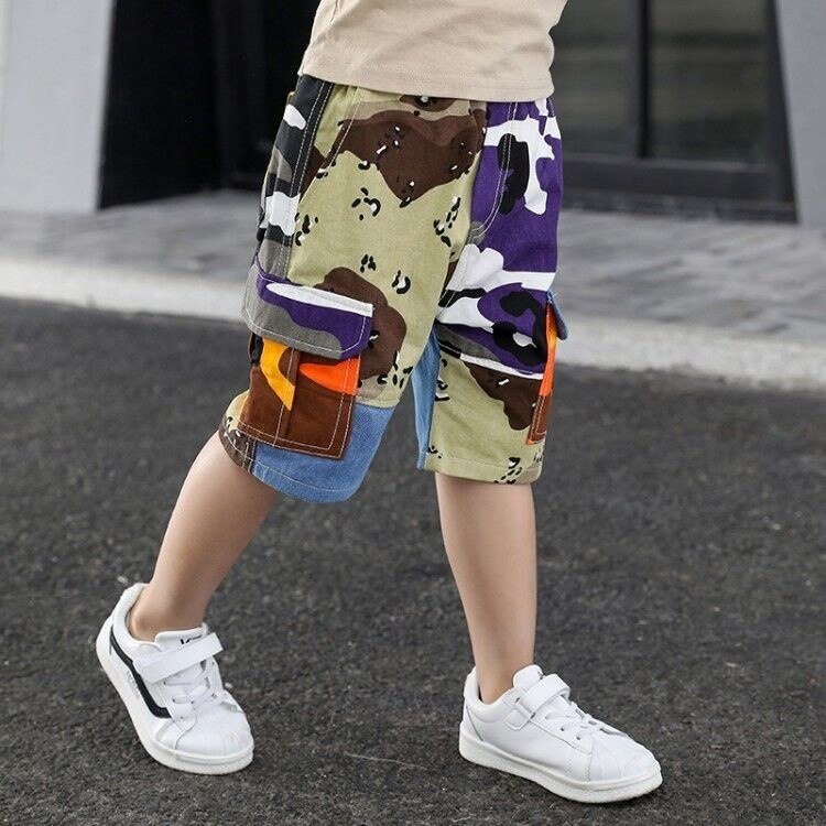 Pantaloncini mimetici per ragazzi estivi pantaloni in cotone bambini costumi da bagno bambini pantaloncini da spiaggia sportivi allentati pantaloni sportivi 3-12Y