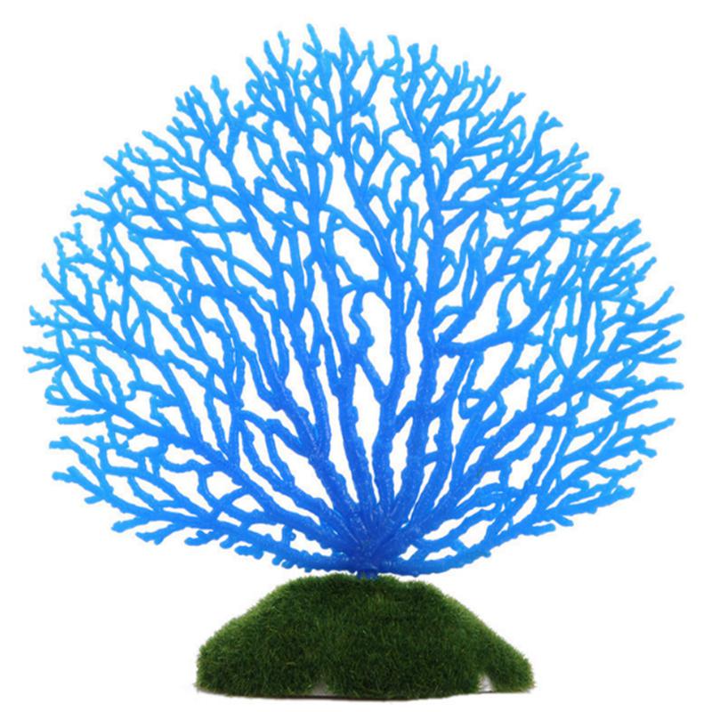 Aquariumdecoratie siliconen kunstmatig koraal aquarium zee kunstmatige plantendecoratie decoratief landschap aquarium accessoires: Blauw