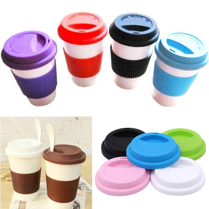1pc gjenbrukbare silikon tøye ut deksler matte ferske deksel silikon isolasjon anti-støv kopp deksel te kaffe universell tetning lokk