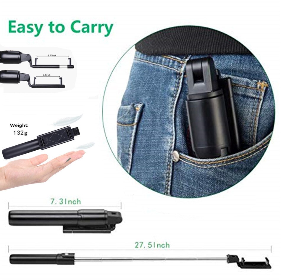 Trípode con Bluetooth para teléfono móvil, palo de Selfie, soporte monopié para iPhone 7, 8 X, XR, XS, XI, Huawei, P30, Xiaomi, Samsung