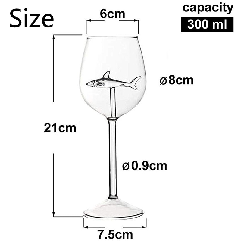 JOYLOVE Luxurious Italian Red Wine Glasses Shark Inside Goblet Glass Crystal Clear For Home Bars Party