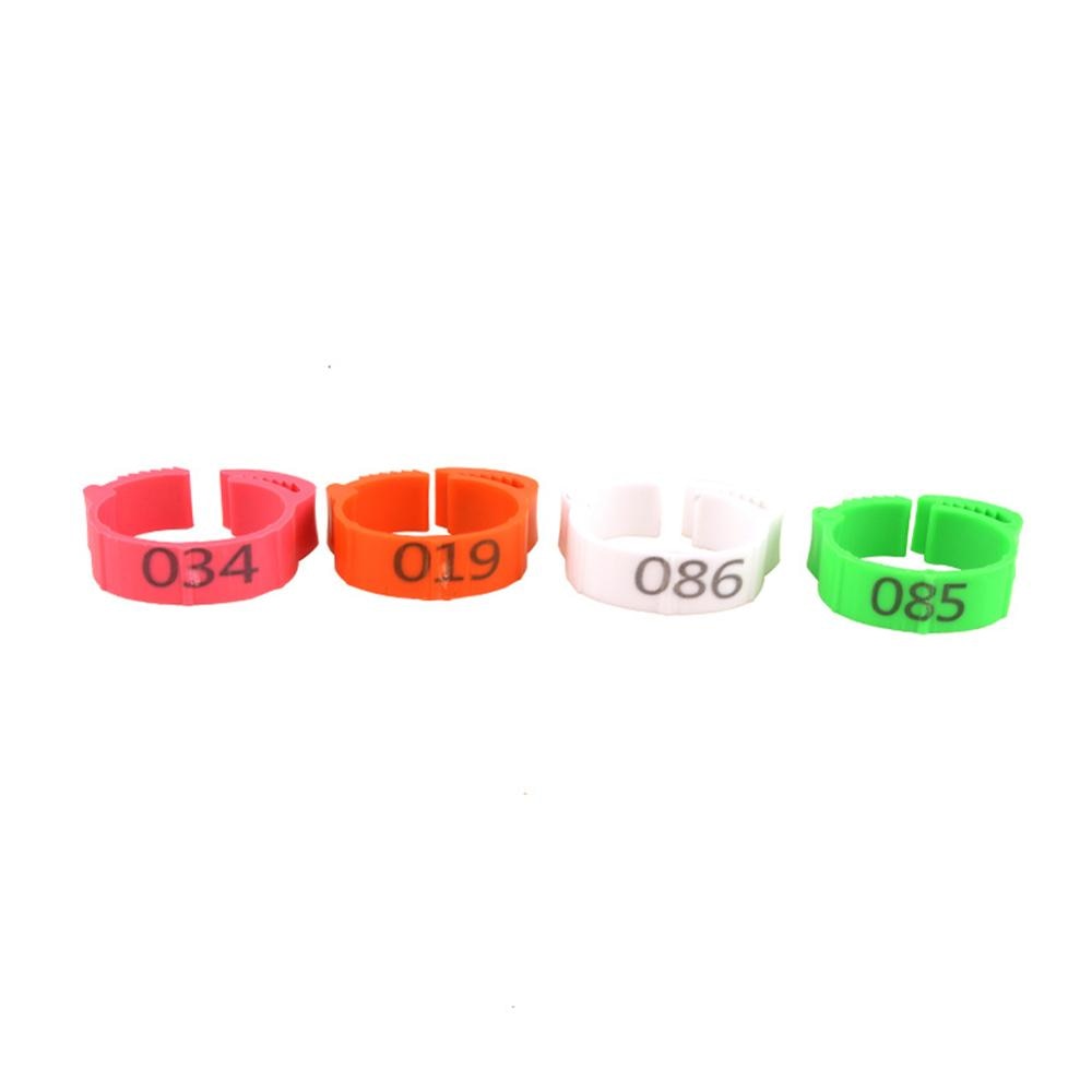100Pcs/Kleur Verstelbare Kip Voet Ringen Binnendiameter Size 2 ~ 2.4Cm Kip Gevogelte Flexibele Intrekbare Voet ringen 6 Kleuren