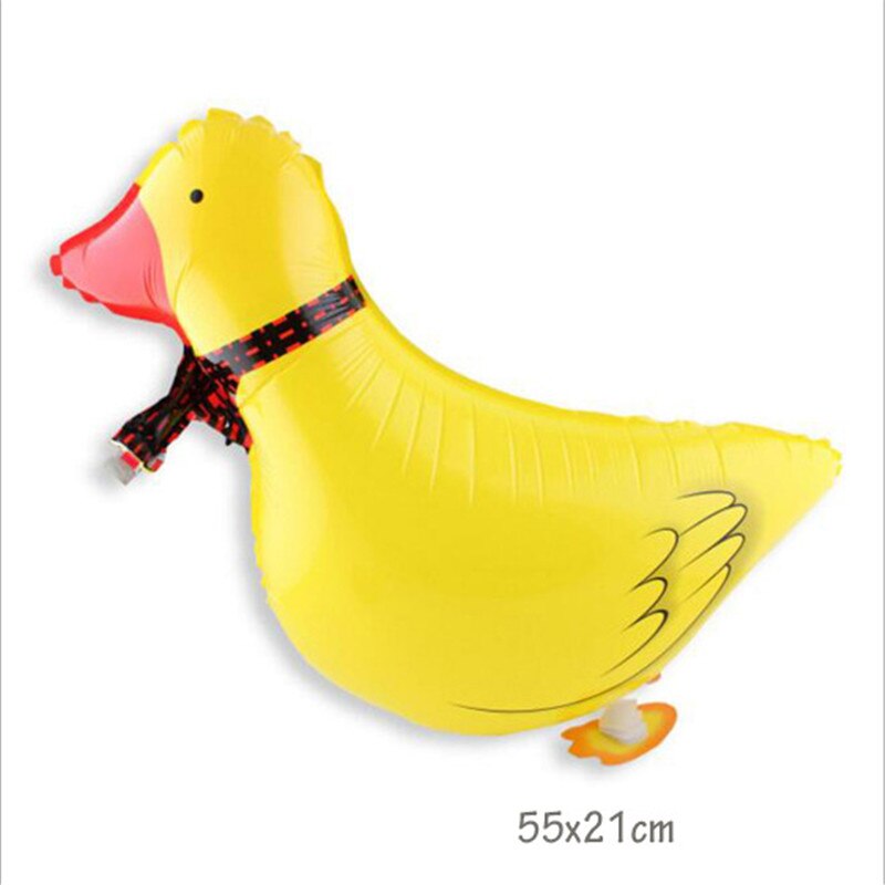 Chodzące zwierzę balon z helem dla dzieci artykuły do dekoracji na imprezę uroczy pies/dinozaur balon foliowy na urodziny i bociankowe zabawki prezentowe: Duck