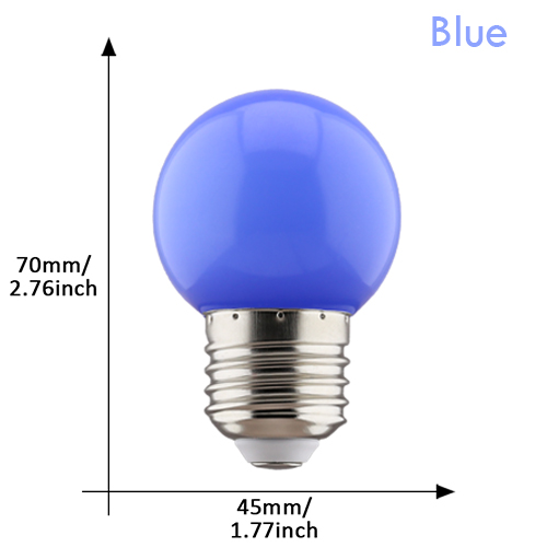 20 stks E27 LED Gloeilamp 220 V G45 1 W LED Kleurrijke Licht Kroonluchter Lamp Kerst Decor Lamp Voor Thuis Versieren Verlichting: green