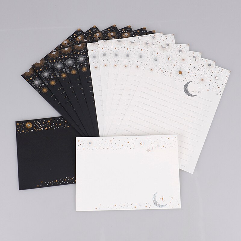 Vintage Letter Writing Set Paper And Envelopes Optional Stationery Starry Moon