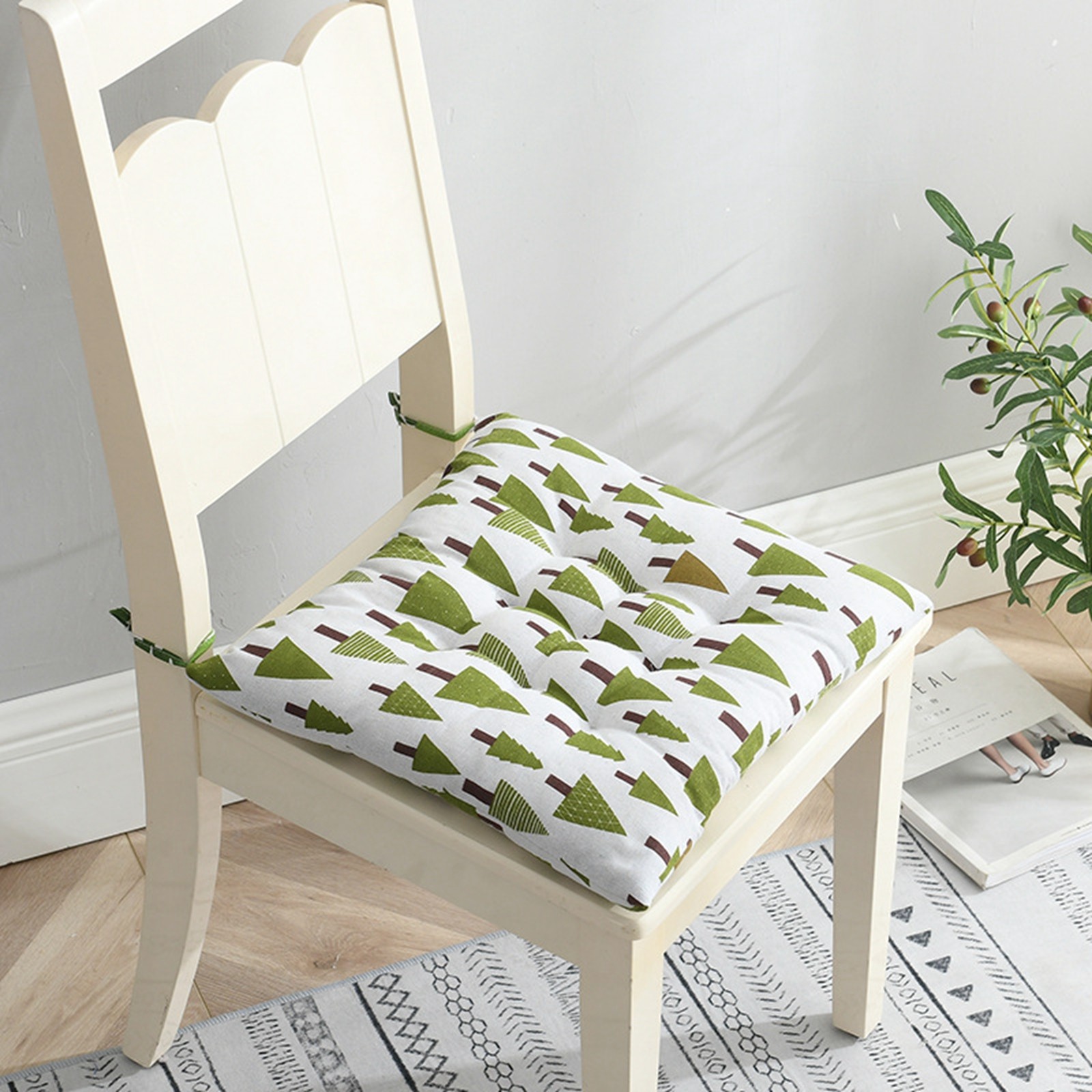 Cuscino in lino da 40cm cuscino per schienale sgabello quadrato in cotone per sedia per Computer da ufficio a casa tappetino protettivo tappetino per sedile glutei tappetino per sedia: Rosso