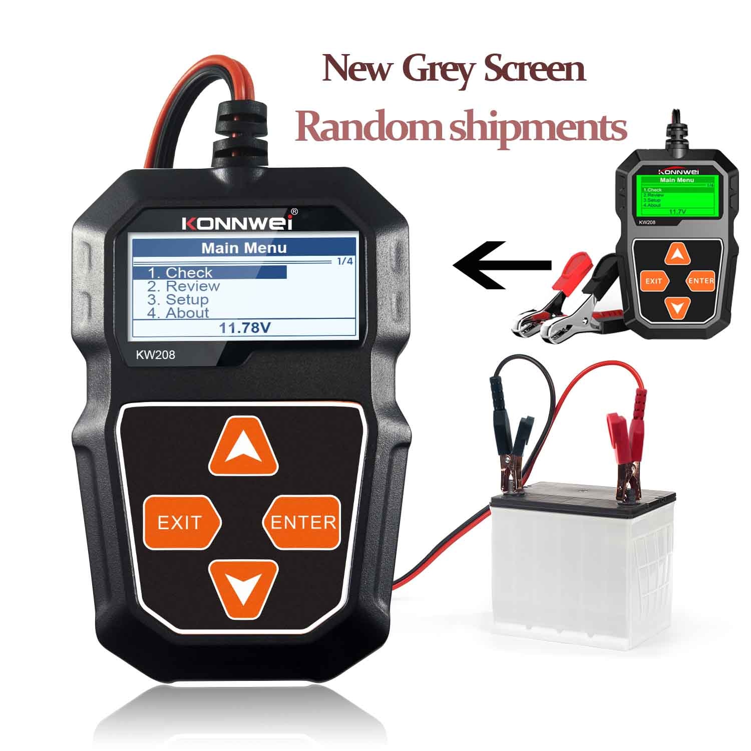 KONNWEI KW208 OBD 2 Car Battery Tester Charger Analyzer 12 V Cranking Test 100-2000CCA Charging Test Multi-Language Load Tools