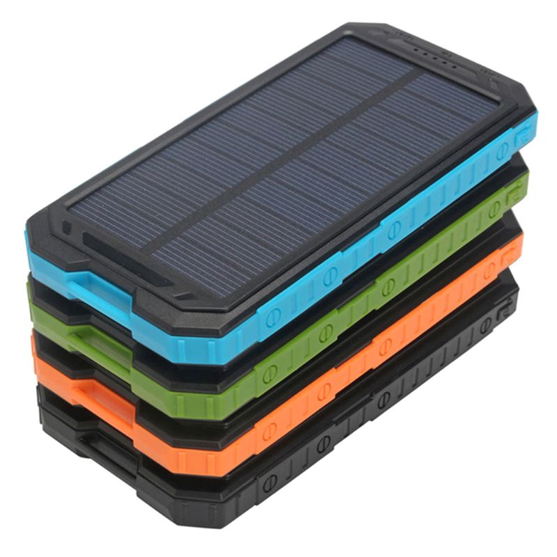 Batterie solaire Portable étanche 500000mah, double USB, chargeur universel pour tous les téléphones, Batteries non incluses