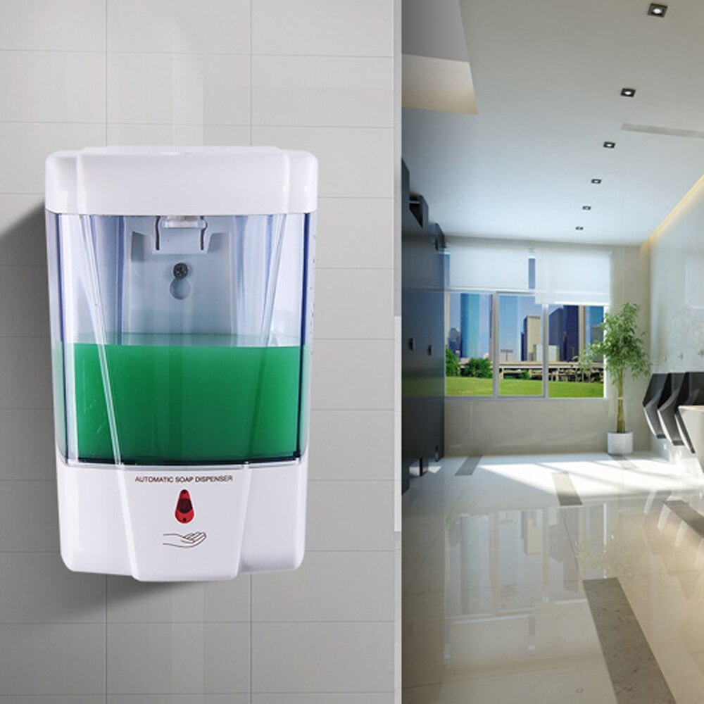 Dispensador de jabón líquido para baño, máquina dispensadora de jabón de manos libres con Sensor inteligente automático montado en la pared, 600ml, para Cocina