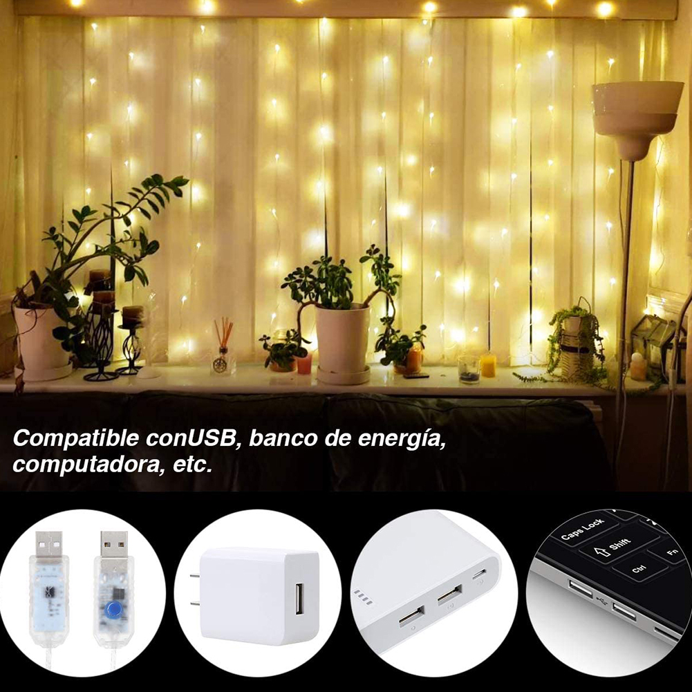 3M 300LED Christmas Fairy String Lights Remote Control USB Year Garland Curtain Lamp Xmas Decoration for Home Bedroom Window