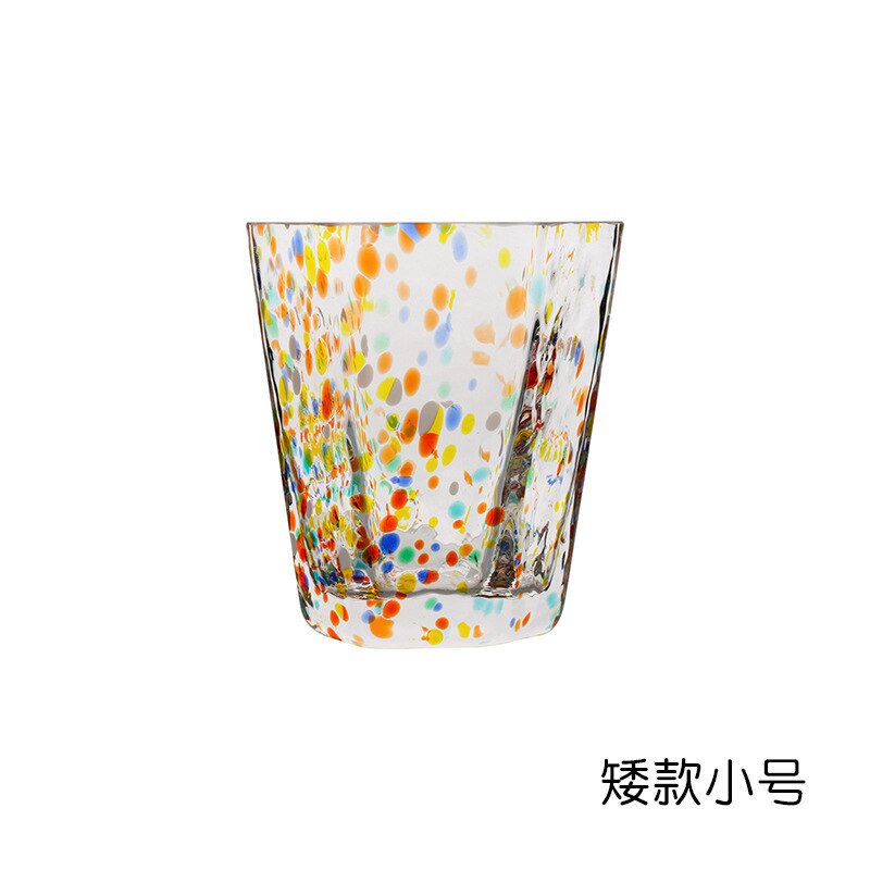 Hammer Hexagonal Cup Ins Fresh Couple Glass Water Cup Household Drink Juice Cups Coffee Mug Whiskey Glass Speckle Teacup: 250ML