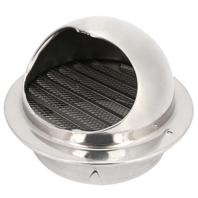 Acero inoxidable cocina ventilador extractor campana rejilla salida ventilación accesorio tapa respirable pulido espesado, diámetro 150mm