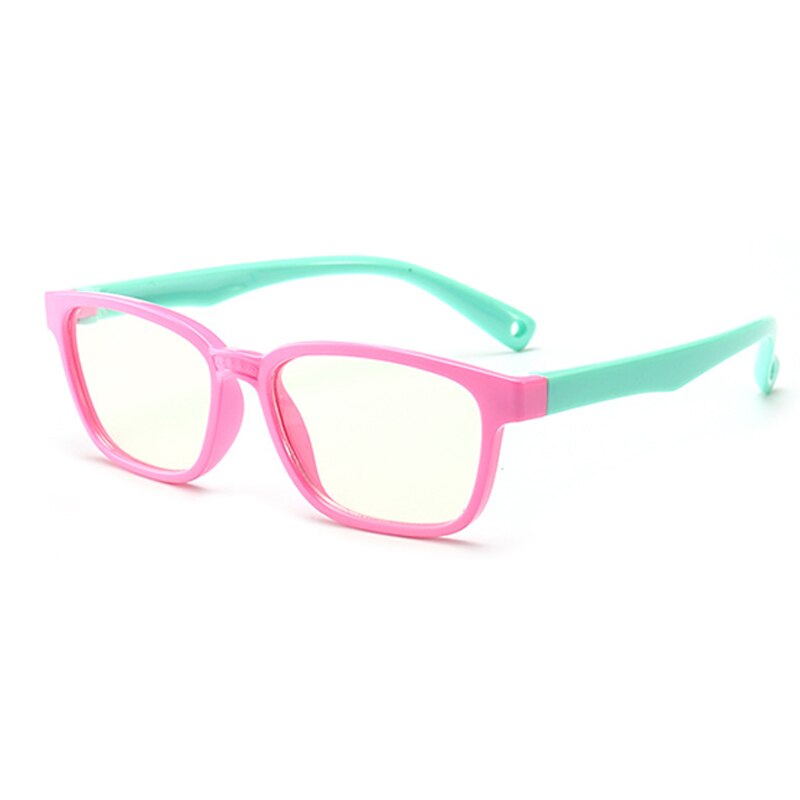 Børns optiske briller, der kan bøjes i et stykke, sikre briller, almindeligt spejl, anti-blåt lys, silikone beskyttelsesbriller: Fq