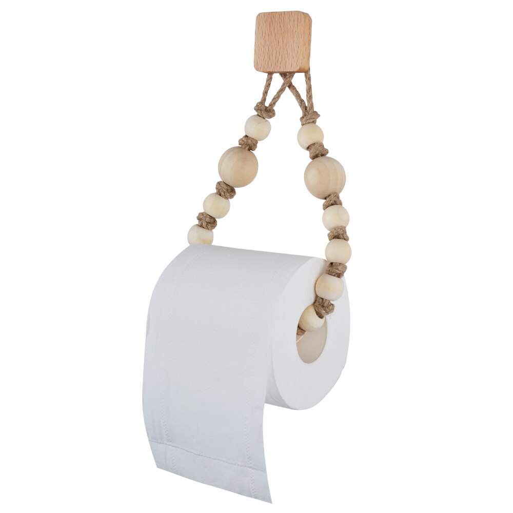 Badezimmer Dekor Hanf Seil Zauberstab-Wc Papier Halfter mit Holz Perlen retro Handtuch Gestell-Heimat Dekoration Wc Rolle stehen