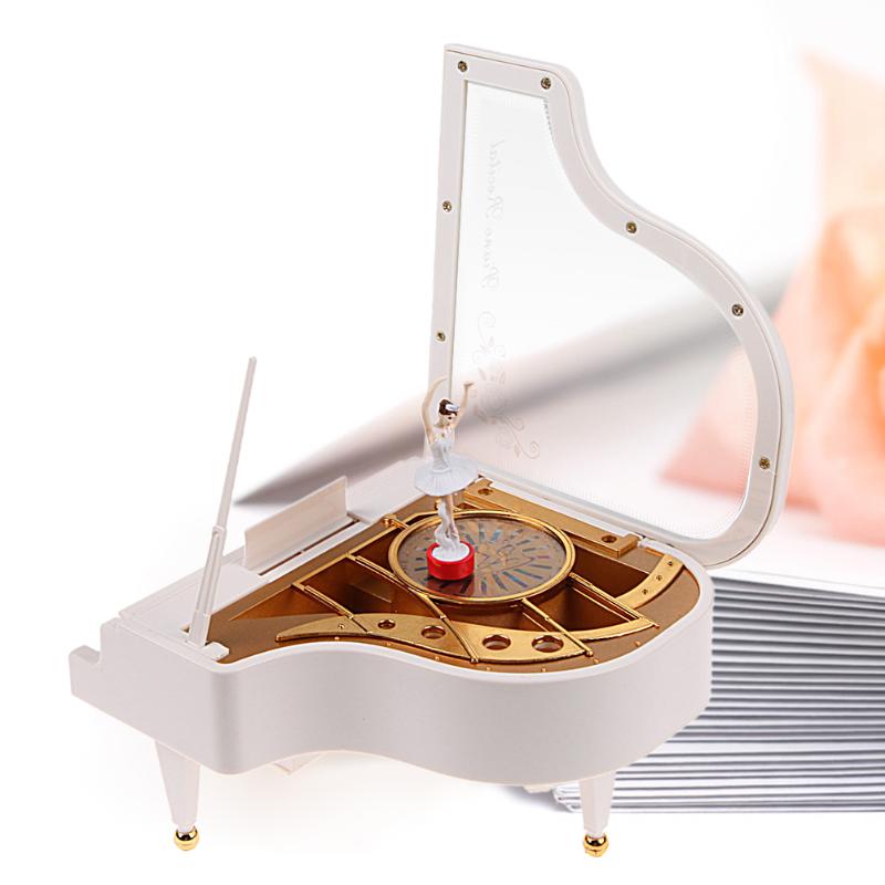 Clockwork Type Music Box Rotary Classical Ballerina Girl On The Piano Model Music Box Birthday Wedding Love Home Decoration