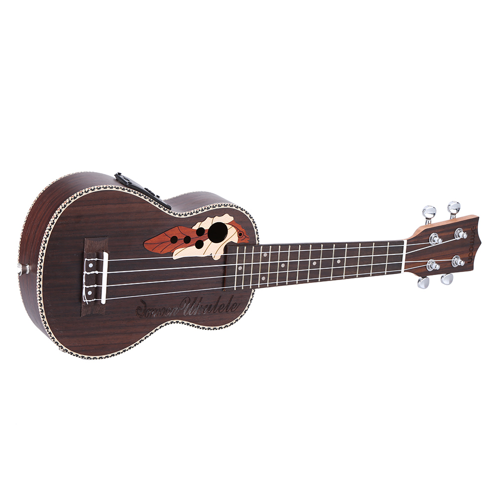 Ukelele acústico de picea ammoon de 21 ", Ukelele con bolsa de 15 trastes y 4 cuerdas, instrumento Musical con pastilla EQ integrada