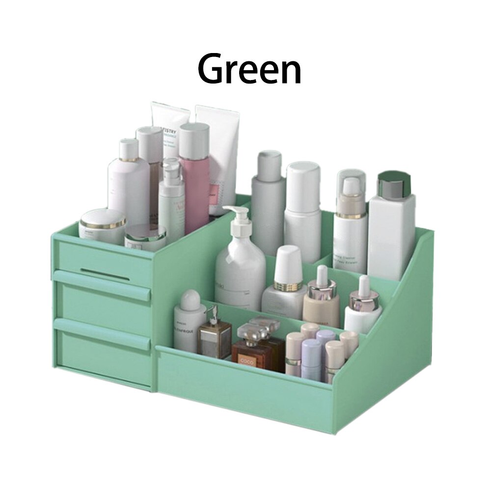 Grote Capaciteit Cosmetische Opbergdoos Make Lade Organizer Houder Desktop Diversen Voor Borstel Sieraden Nagellak Container: Green