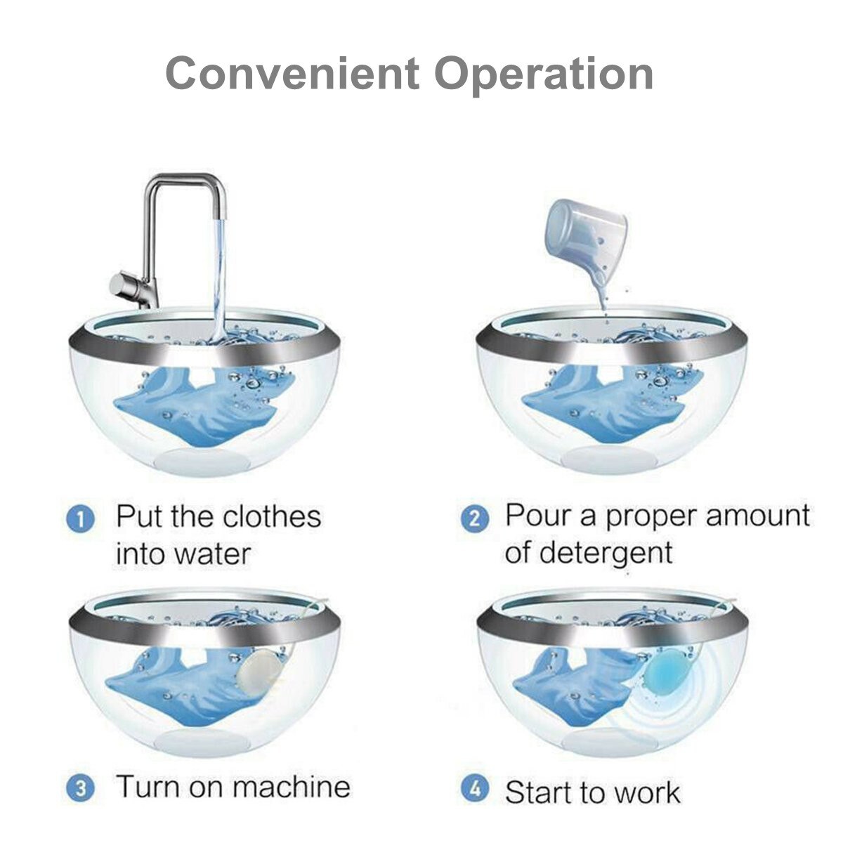 5W USB Ultrasonic Cleaner Portable Ultra Sonic Cleaning Machine Multifunction Timing Travel Washer for Underwear Fruit Jewelry