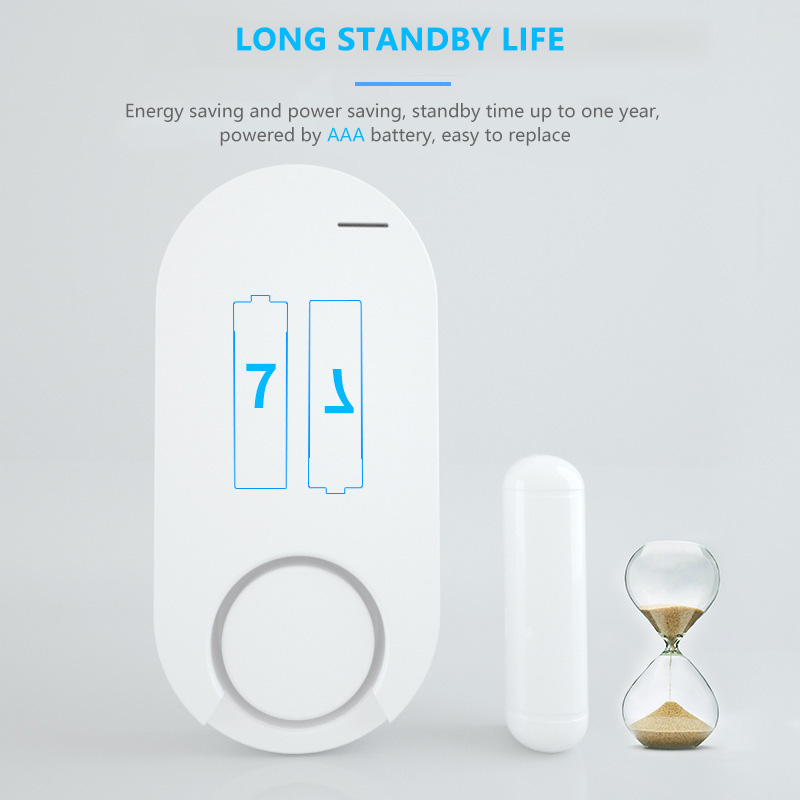 Wireless Door Alarm with Remote DIY Protection 130dB Loud Ring Chargeable Door Open Sensor for Kids Safety Home Security EIG88