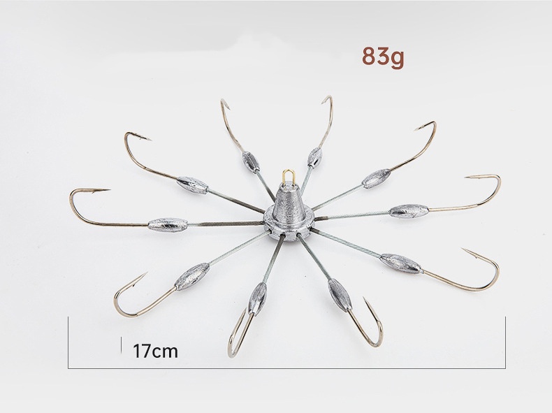 Fishing Crab Hook 6/8/10 Hooks Crabs Trap Fishhook with Lead Explosion Fishing Hooks: Yellow