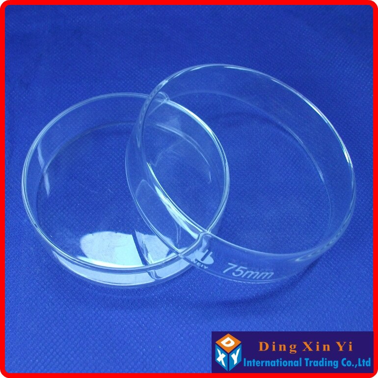 (8 części/partia) 75mm szklane naczynie kultury, wysokiej jakości szkło borokrzemowe szalka petriego, wysoka jakość i odporność na wysoką temperaturę