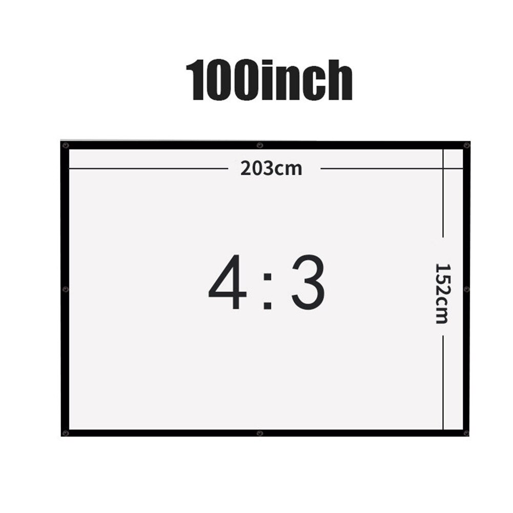 60/72/84/100/120 Inch Projector Screen Hologram Portable Home Cinema Folding Movie Screen HD Crease-resist DJA88: 7