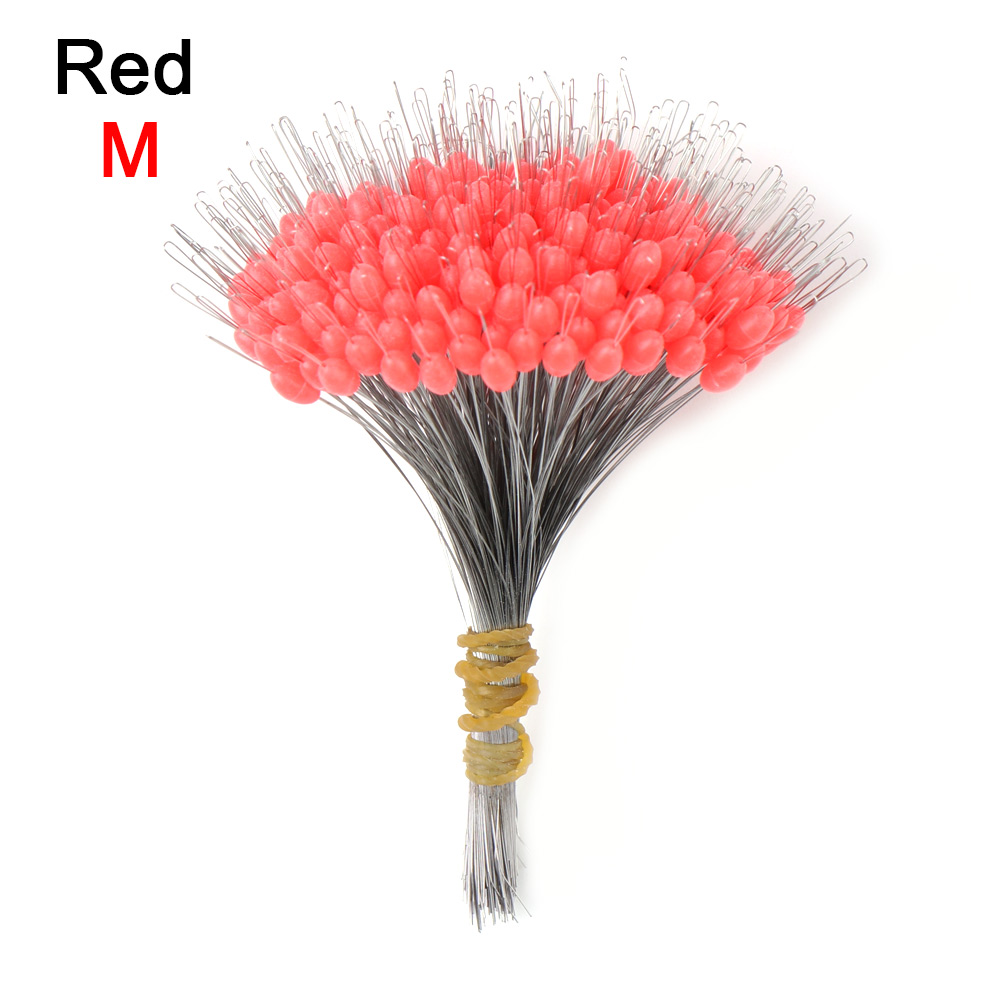 Bloc de pêche flottant en Silicone, 3 tailles, connecteur de haricot spatial, résistance de ligne de pêche, accessoires, 300 pièces/paquet: red M