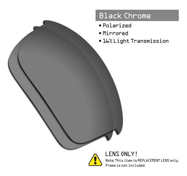SmartVLT Polarized Replacement Lenses for Oakley Bottle Rocket Sunglasses - Multiple Options: Black Chrome