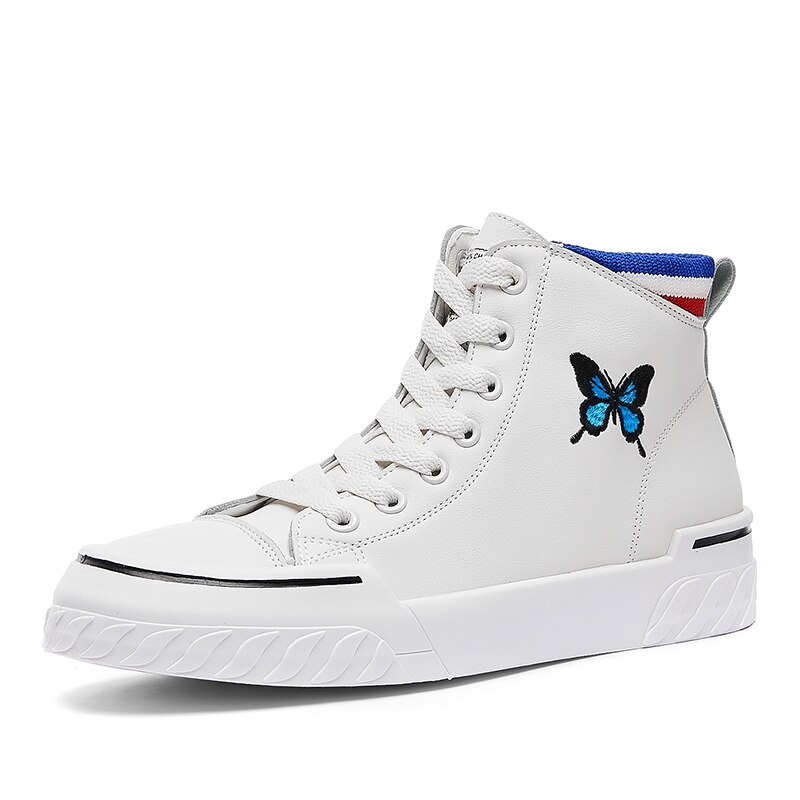 Autumn and Winter High-top All-match Board Shoes White Shoes Simple and Fashionable Trendy Shoes for Women Sneakers: White / EU 36