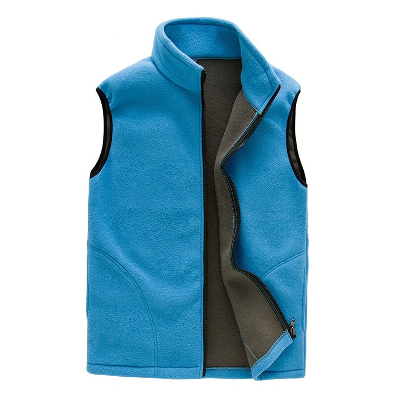 PEVSN Men Winter Fleece Vest Male Thick Warm Waistcoat Outwear Casual Thermal Soft Vests Mens Windproof Sleeveless Jacket,YA720