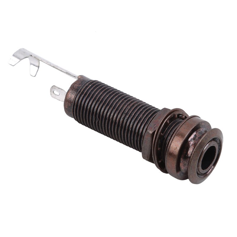 Prise d'extrémité de guitare Jack double prise de voie prises sortie de broche d'extrémité 6.35mm Jack sortie cuivre matériel pour guitare électrique acoustique