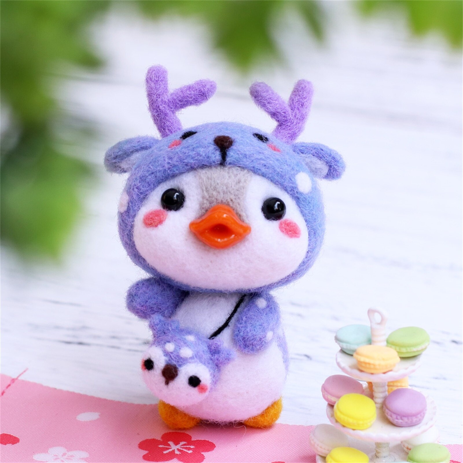 Leuke Pinguïn Patroon Handgemaakte Diy Poke Wol Vilt Materiaal Productie Pakket Kinderen Gevulde Pop Voor Kinderen Kinderen Pluchen Speelgoed: K