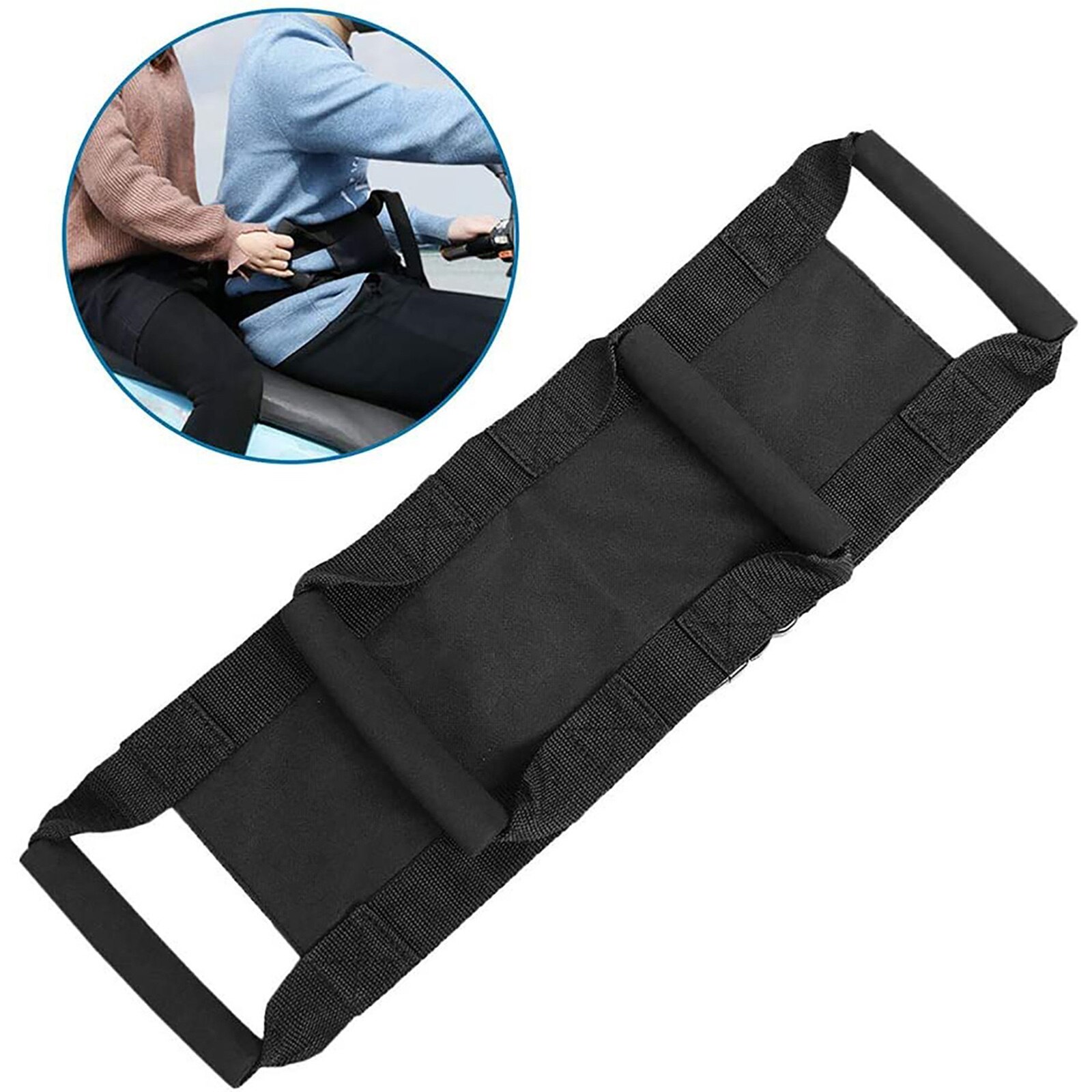Motorcycle Waist Safety Belt With Handles Motorbike Rear Passenger Grip Handle for Kids Children