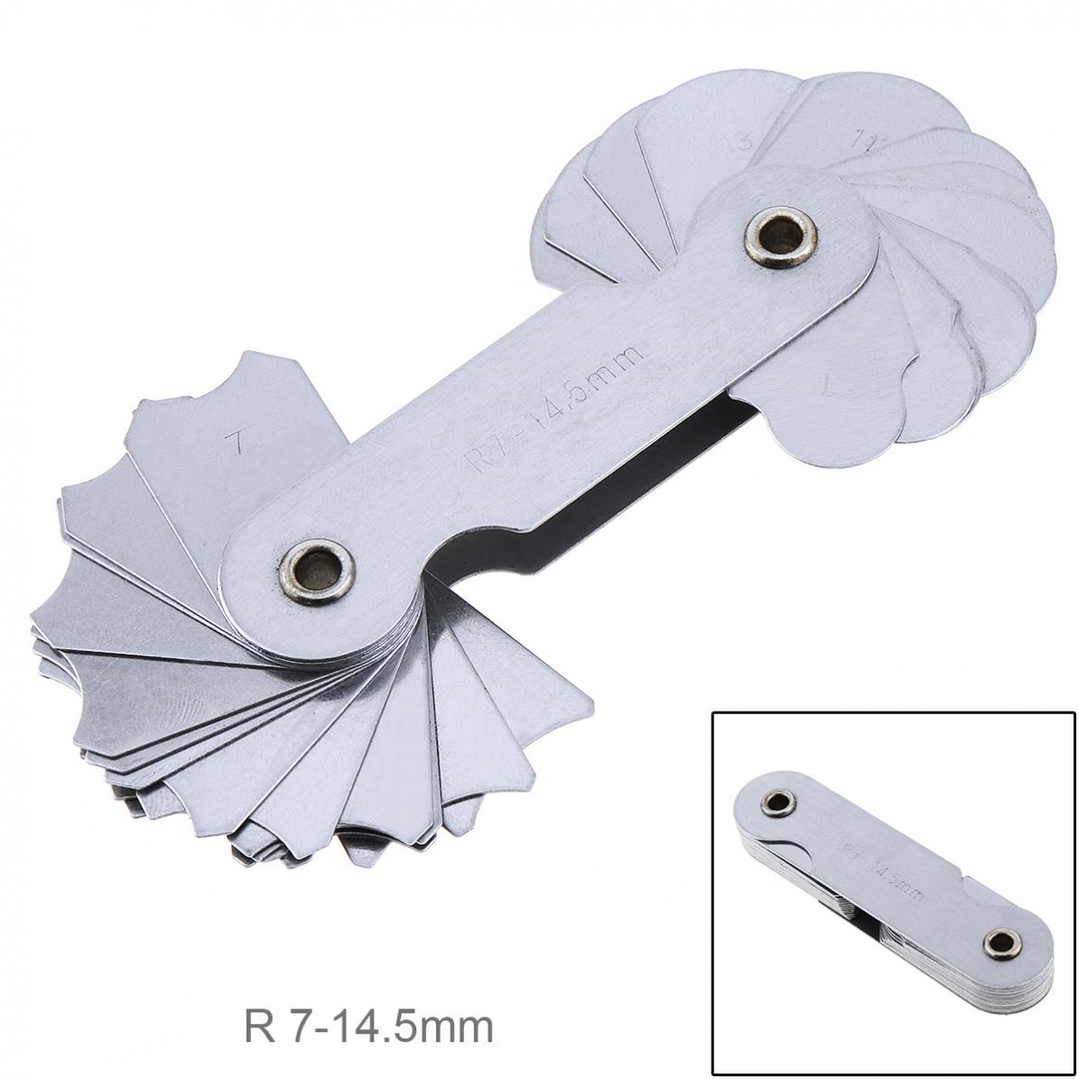 32 Stks/set R7-14.5 A7C09 Rvs Radius Gauge Sample R Gauge Met 7-14.5 Blades Bereik Voor Industriële Meting