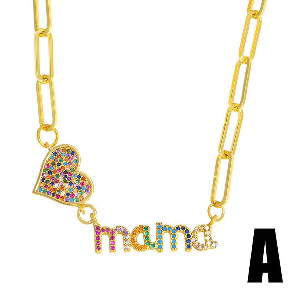 Hanger Ketting Sieraden Mode Ketting Voor Vrouwen Pave Setting Zirkoon Collares Gold-Ketting Hoogwaardige: Mama