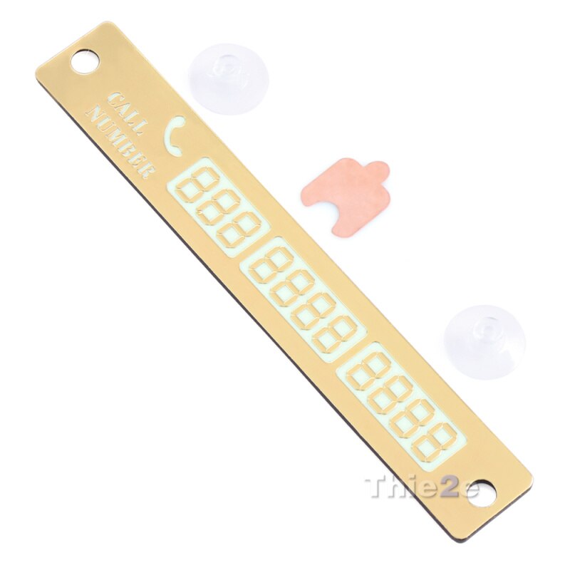 Auto Voorruit Tijdelijke Parkeerkaart Stickers DIY Magneet Telefoonnummer Platen Universal Auto Accessoires: Gold
