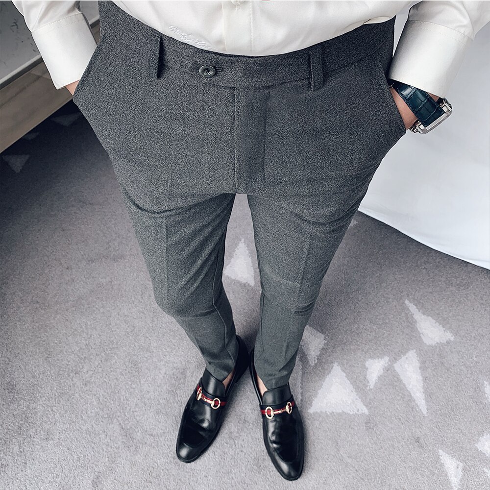 Costume pour Homme, , Slim, robe d'affaires, pantalon classique, Streetwear, bureau, Costume Socia, collection décontracté: Gris / 33