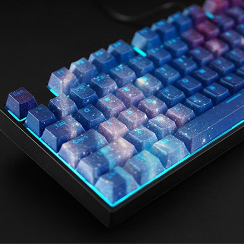 Sternenhimmel ABS Persönlichkeit mechanische Tastatur Tastenkappen Wassertransferdruck 104 Tasten Tastenkappen für FILCO