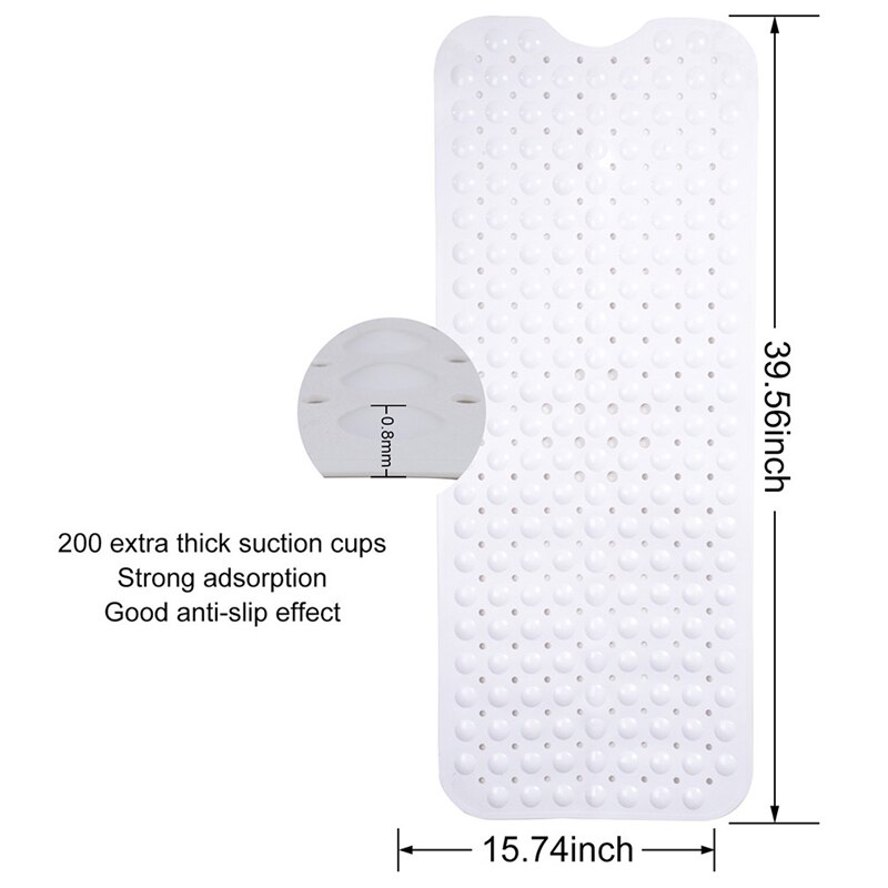 Rechthoekige 40 x 100cm pvc antislip badmat zachte badkamer massagemat zuignap antislip badmat antislip badmatten